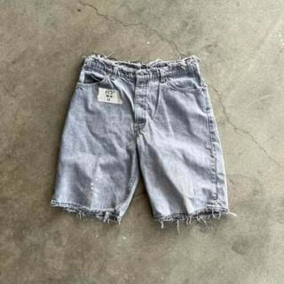 Vintage 90s Levi's Orange Tab Distressed Grey Jorts